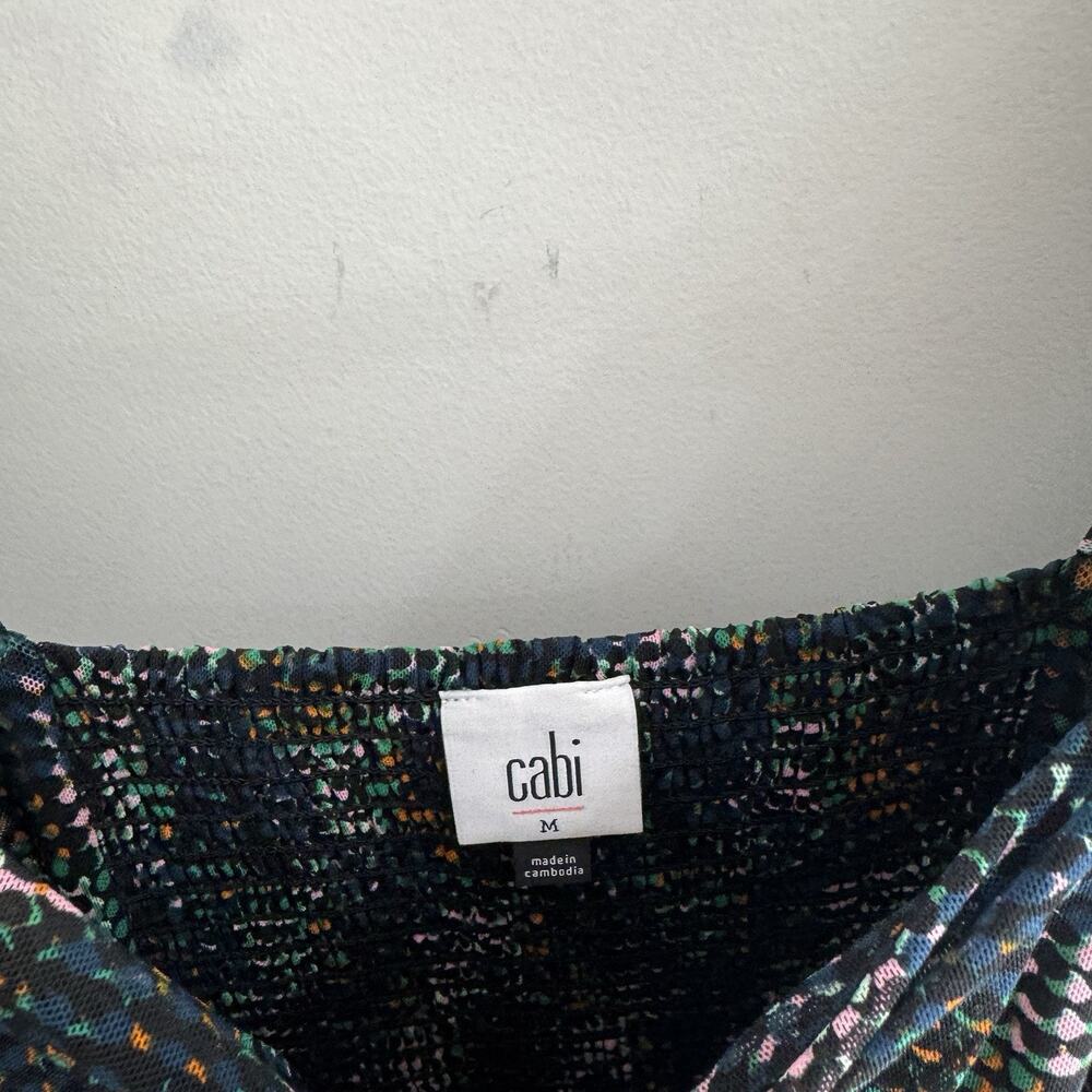 CAbi Elaine Dress Puff Sleeve Sweetheart NeckLine Midi Multicolor Dotted KD 4214 - Picture 3 of 4